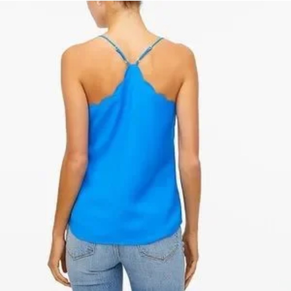 J CREW Scalloped Cami Top - blue sz 8 - Picture 6 of 14